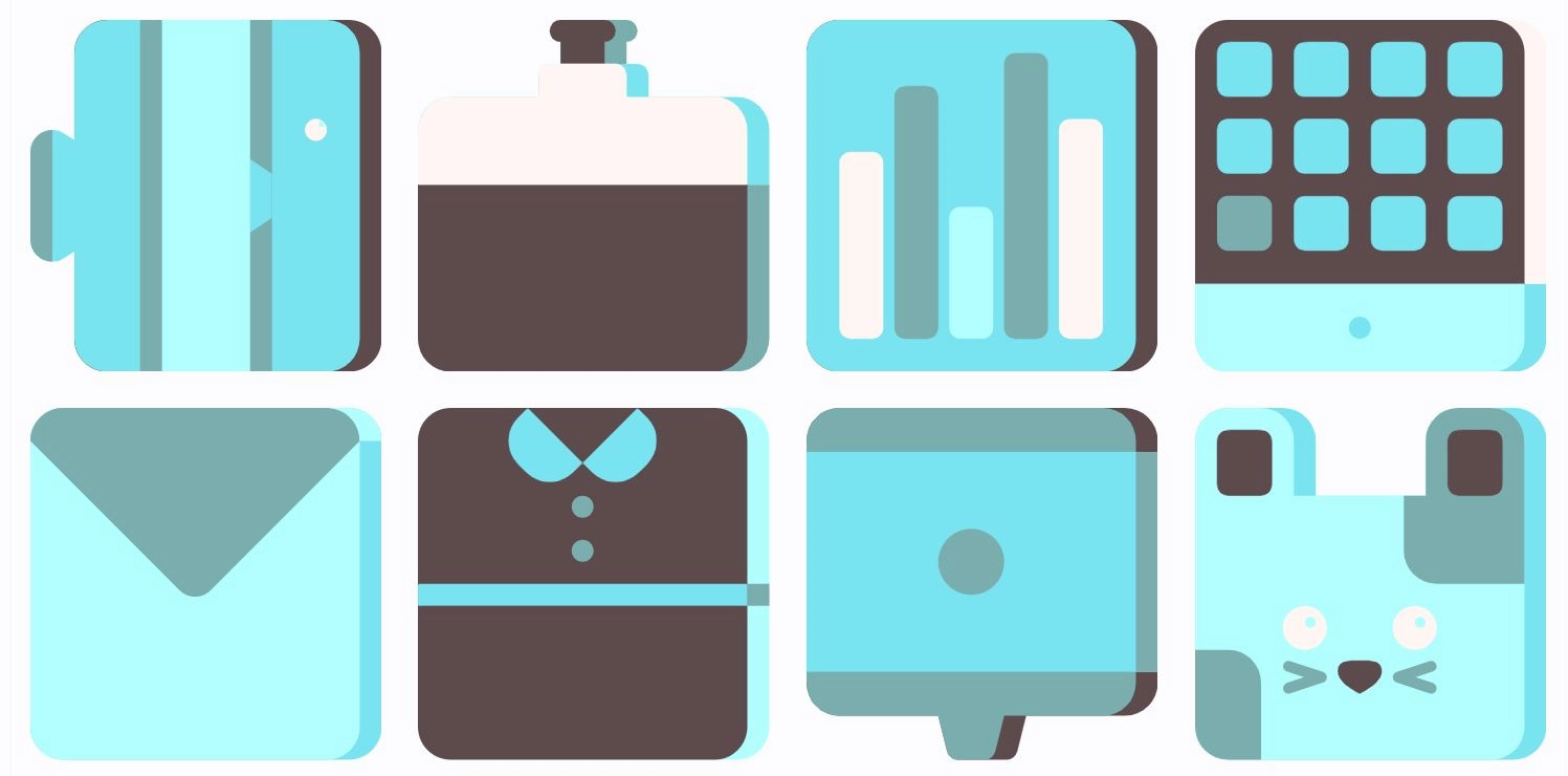 Showcase of the palette in the form of icons
