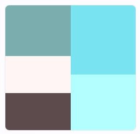 Example palette of ColorJoy.me, green, white, brown hues
