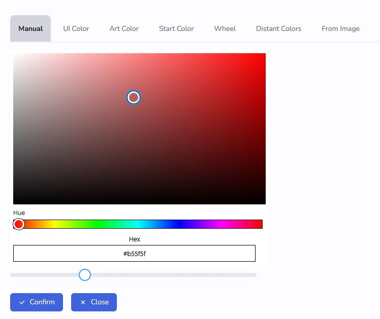 Palette create manual tools