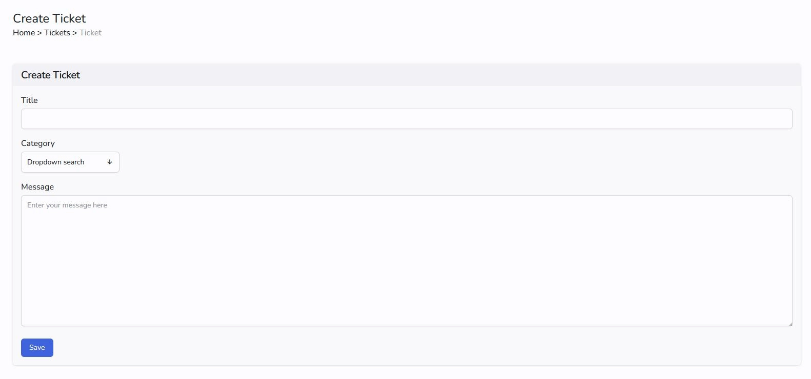 Ticket create Form
