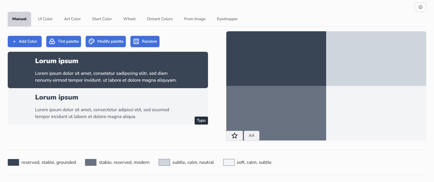 Palette creation tools