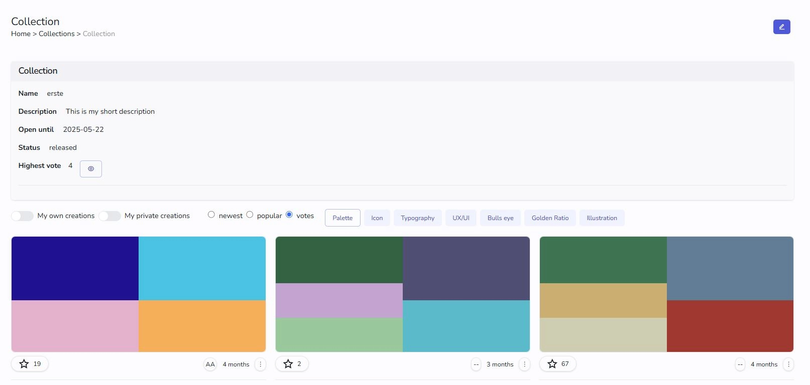 Link/unlink a palette