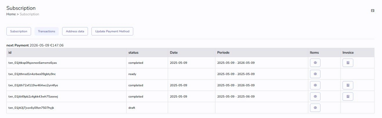 Subscription transactions