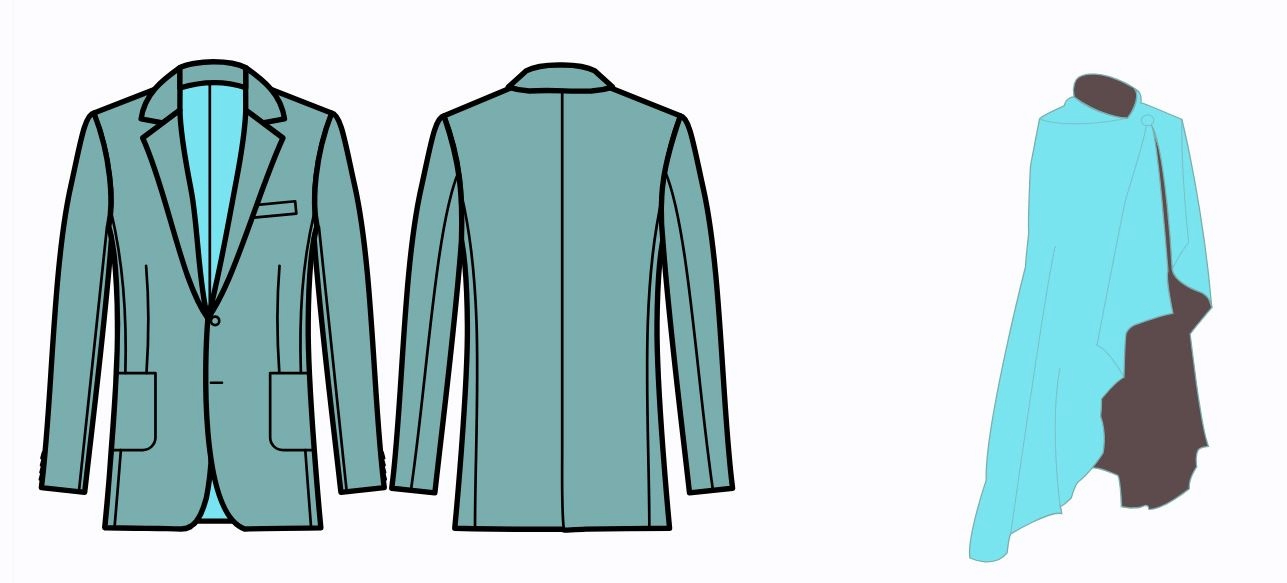 Showcase of the palette in the form of fashion sketches
